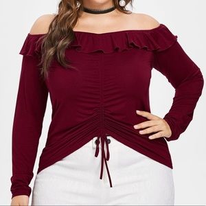 F21 ruched long sleeve top